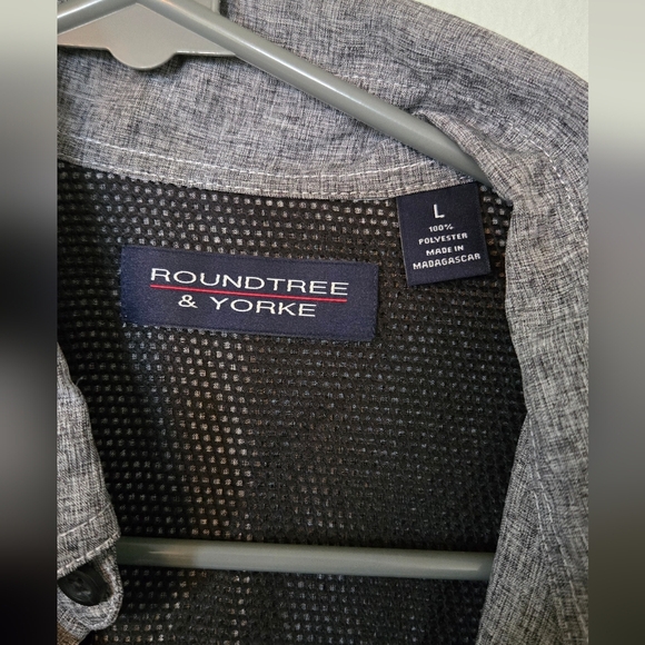 Roundtree and Yorke Gray Men's Mesh Back Shirt Size Large - Picture 6 of 7